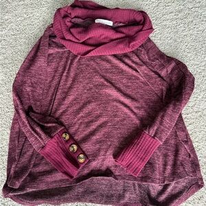 New York Laundry Burgundy Cowl Neck Sweater